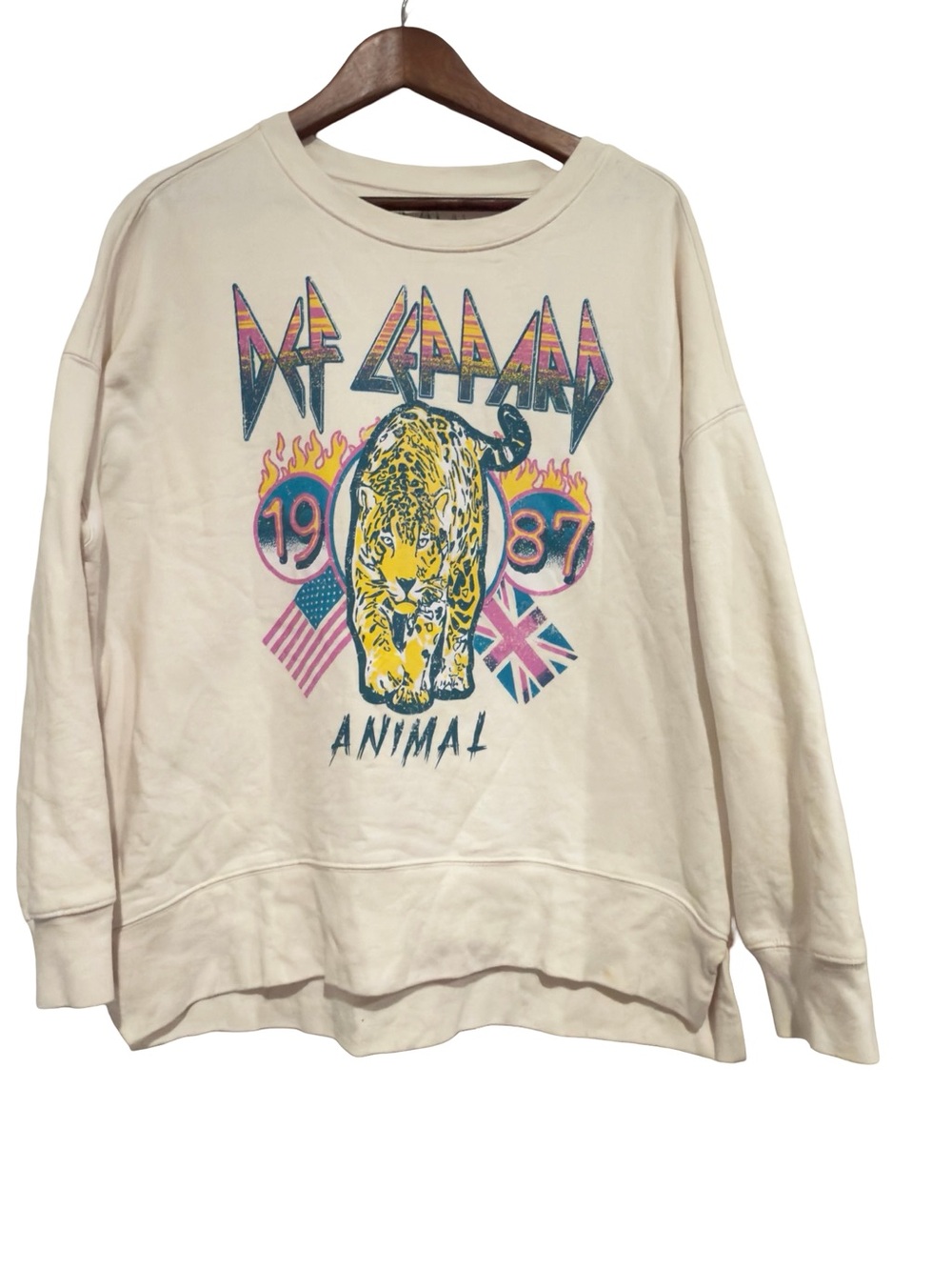 Def Leppard Cream 'Animal' Graphic Crewneck Sweatshirt